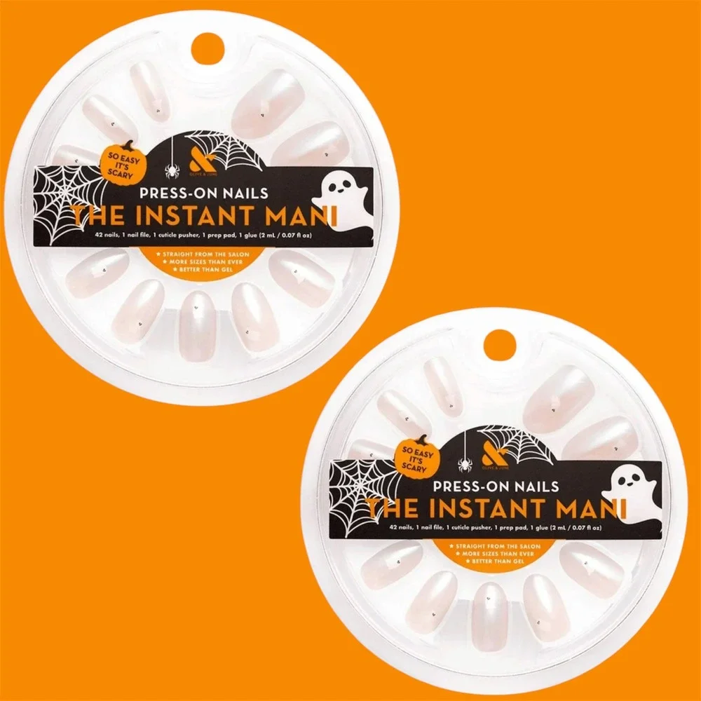 Olive & June The Instant Mani Press-On Nails Lot 2 Iridescent Ghosts‎ Medium New